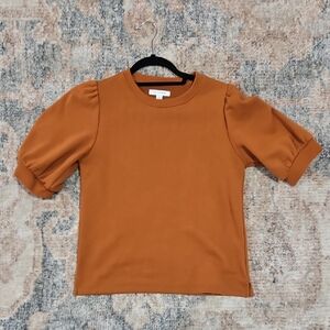 Women's Puff Sleeve Blouse - Brown